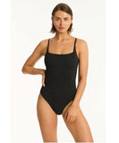 Sea Level Palisades Square Neck Bralette One Piece - Black