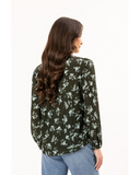 Seeking Lola Gratitude Top in Forest Shadow green print blouse, sold by Point Break Cambridge local family surf shop at 63 Duke street.