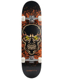 Skateboard with skull design on a white background