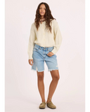 Sisstrevolution Beach House Sweater in Sea Salt white knit jersey, sold by Point Break Cambridge local family surf shop at 63 Duke street.