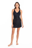 TOGS -Black Ribbed Texture Swim Skirt