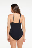 TOGS - Black V Neck Binding One-Piece Swimsuit