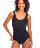 Togs Textured Patchwork One Piece - Black