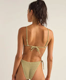 Rhythm Cove Stripe Slide Tri Bikini Top - Olive