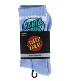 Santa Cruz Girls TTE Dot Crew Sock 2pk - Vintage Blue Tie Dye