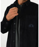 Black corduroy shirt with a logo on a white background T&C Motion LS Cord Shirt - Midnight