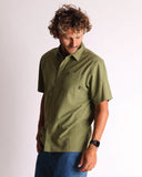 Man wearing a green short-sleeve shirt against a plain background T&C Time S/S Shirts - Military