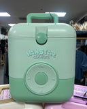 A mint green Vanstar coolers insulated carrying case with a top handle and front control dial, photographed in a retail store setting.