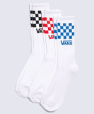 Vans Classic Check Crew Socks 3Pk - White