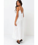 Rhythm Classic Tiered Midi Dress - White