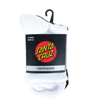 Santa Cruz Other Dot Mid Socks 4Pk - Black/White