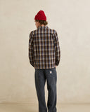 Rhythm Mens Alex Check LS Shirt - Chestnut