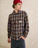 Rhythm Mens Alex Check LS Shirt - Chestnut