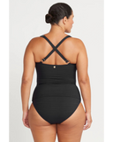 Back view of the Artesands Botticelli tankini top showing the criss-cross option for adjustable and changeable straps.