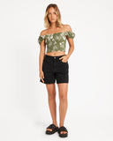 Volcom Vroom Service Top - Moss Stone