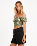 Volcom Vroom Service Top - Moss Stone