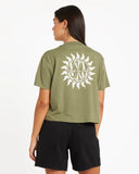 Volcom Dial Crop Tee - Moss Stone