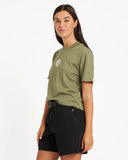 Volcom Dial Crop Tee - Moss Stone