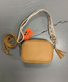 Over Shoulder Rectangle Hand Bag - Beige