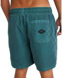 Billabong All Day OD Shorts in Marine Green back view showing the secure rear patch pocket and premium quick dry performance flatlock seam stitching layouts, sold by Point Break Cambridge local family surf shop at 63 Duke street.