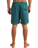 Billabong All Day OD Shorts in Marine Green back view showing the secure rear patch pocket and premium quick dry performance flatlock seam stitching layouts, sold by Point Break Cambridge local family surf shop at 63 Duke street.