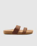 Billabong Ava Slide Sandal in Desert Daze multi print front view showing the elegant open toe dual strap configuration and clean minimalist casual slide layout, sold by Point Break Cambridge local family surf shop at 63 Duke street.