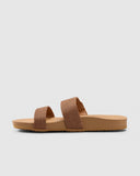 Billabong Ava Slide Sandal in Desert Daze multi print front view showing the elegant open toe dual strap configuration and clean minimalist casual slide layout, sold by Point Break Cambridge local family surf shop at 63 Duke street.