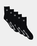 Billabong Mens 5 Pack Sports Socks - Black
