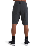 Billabong Mens Crossfire Hybrid Walkshorts in Asphalt back view highlighting the clean straight-fit silhouette durable recycled polyester stretch fabric rear welt pockets secure zippered storage and signature Billabong branding above the back pocket, sold by Point Break Cambridge local family surf shop at 63 Duke Street.