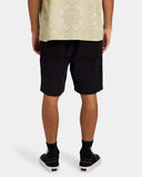 Billabong Mens Larry Corduroy Walkshorts in Char back view highlighting the soft 8-wale cotton corduroy fabric, relaxed straight-leg silhouette, functional rear patch pocket and signature Billabong woven flag label, sold by Point Break Cambridge local family surf shop at 63 Duke Street.