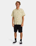 Billabong Mens Larry Corduroy Walkshorts in Char front view showcasing the relaxed 18-inch silhouette, premium cotton corduroy texture, comfortable elasticated drawcord waistband, practical side entry pockets and versatile charcoal-grey colourway, sold by Point Break Cambridge local family surf shop at 63 Duke Street.