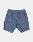Billabong Mens Larry Corduroy Walkshorts in China Blue back view showing the relaxed straight silhouette drape and premium structural patch pockets with clean seam stitching, sold by Point Break Cambridge local family surf shop at 63 Duke street.