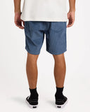 Billabong Mens Larry Corduroy Walkshorts in China Blue back view showing the relaxed straight silhouette drape and premium structural patch pockets with clean seam stitching, sold by Point Break Cambridge local family surf shop at 63 Duke street.