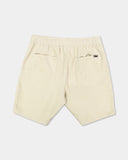 Billabong Mens Larry Corduroy Walkshorts in Stone tan back view showing the relaxed straight silhouette drape and premium structural patch pockets with clean seam stitching, sold by Point Break Cambridge local family surf shop at 63 Duke street.