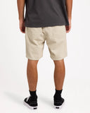 Billabong Mens Larry Corduroy Walkshorts in Stone tan back view showing the relaxed straight silhouette drape and premium structural patch pockets with clean seam stitching, sold by Point Break Cambridge local family surf shop at 63 Duke street.