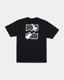 Billabong Mens NZ Backtrack Short Sleeve T-Shirt back view highlighting the bold large centre back screen printed artwork classic surf-inspired graphic design comfortable regular fit and premium cotton jersey construction, sold by Point Break Cambridge local family surf shop at 63 Duke Street.