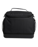 Billabong Mens Smoko Cooler in Black back view highlighting the durable polyester fabric construction spacious insulated cooler compartment reinforced carrying handles and classic black everyday lunch bag styling, sold by Point Break Cambridge local family surf shop at 63 Duke Street.