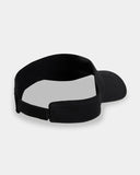 Billabong Womens Pacific Day Visor in Black back view showing the open rear layout architecture and adjustable hook and loop strap closure alignment, sold by Point Break Cambridge local family surf shop at 63 Duke street.