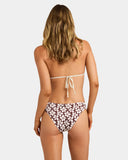 Billabong Womens Playa Sol Bondi Bikini Bottom in Teak back view highlighting the comfortable medium rear coverage classic Bondi bikini design flexible stretch swimwear fabric and distinctive earthy Teak colourway, sold by Point Break Cambridge local family surf shop at 63 Duke Street.