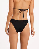 Billabong Womens Summer Hi Hike Pant Bikini Bottom in Black Sands charcoal black back view showing the cheeky rear coverage architecture and durable double-stitched seam construction layouts, sold by Point Break Cambridge local family surf shop at 63 Duke street.