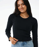 Rip Curl Classic Ribbed L/S Tee - Black