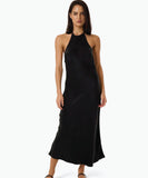 Thrills Halter Bias Dress - Black