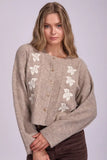 Rhythm Blanca Floral Crop Cardigan - Natural