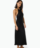 Thrills Halter Bias Dress - Black