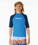 Shock UV S/S Rash Vest - Boys (8-16 years) - Blue Gum