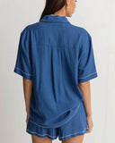 Rhythm Bobby Short Sleeve Shirt - Blue