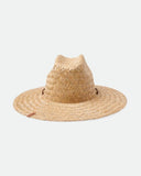 Brixton Bells II Sunhat in Tan/Tan straw back view showing the continuous flat woven sun brim profile and premium heavy duty construction perimeter panel stitching layout, sold by Point Break Cambridge local family surf shop at 63 Duke street.