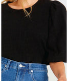 Sass Roxanne Balloon Sleeve Top - Black