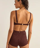 Rhythm Amazon Panelled Support Underwire Top - Chocolate