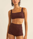 Rhythm Amazon Panelled Support Underwire Top - Chocolate